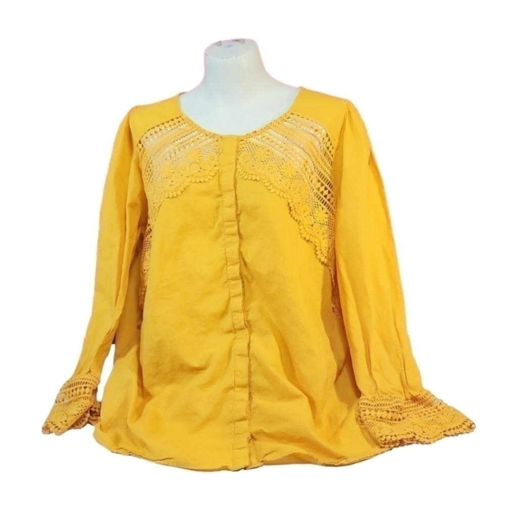 Love & Legend Yellow Lace Boho Blouse